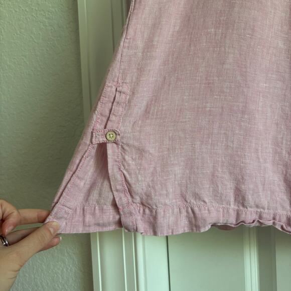 Poetry Women’s 100% Linen Light Pink Pullover Long Sleeve Top Beachy Sz 16 - Picture 12 of 15